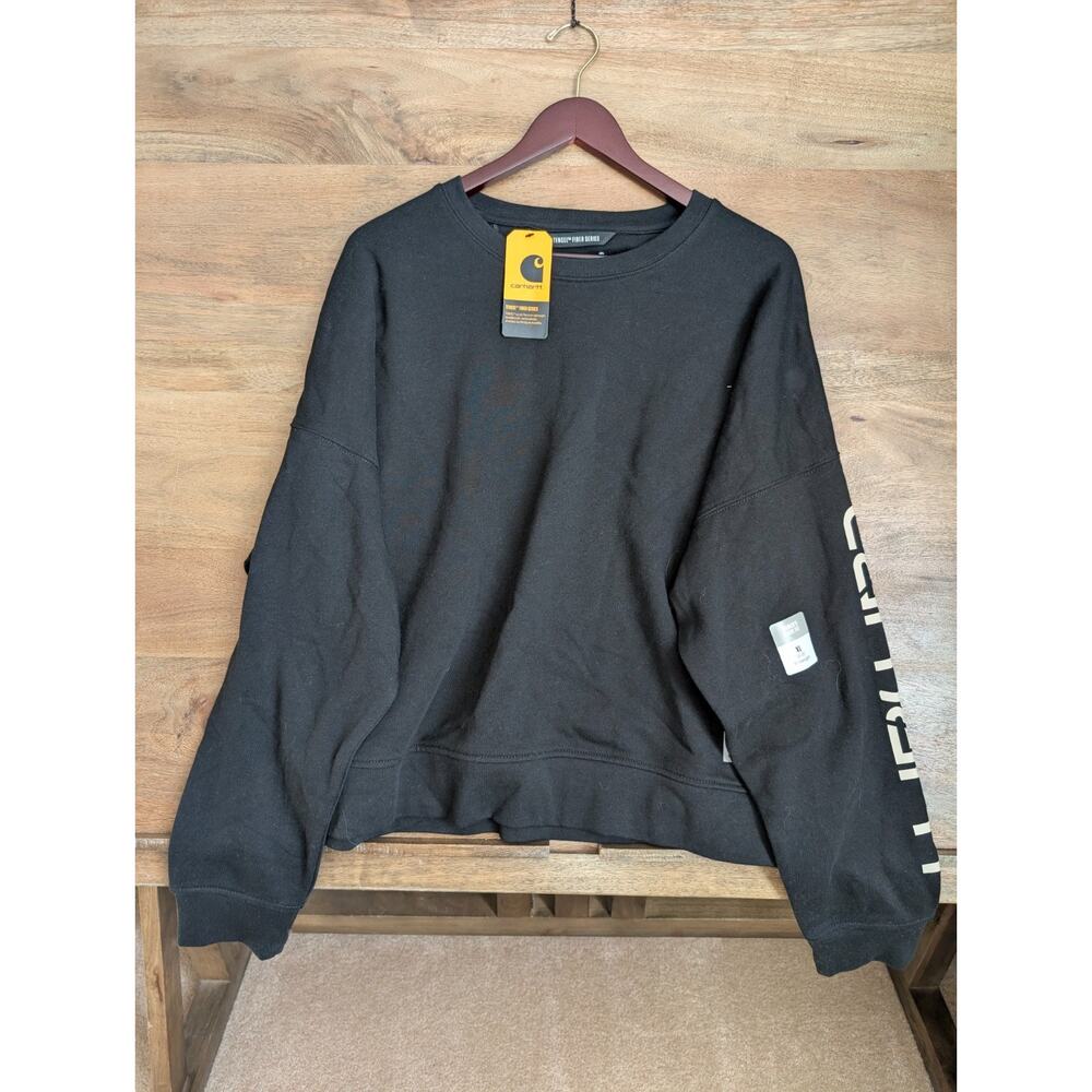 Carhartt Tencel Fiber Series Sweatshirt Womens XL Black Loose Fit TS6890 NWT